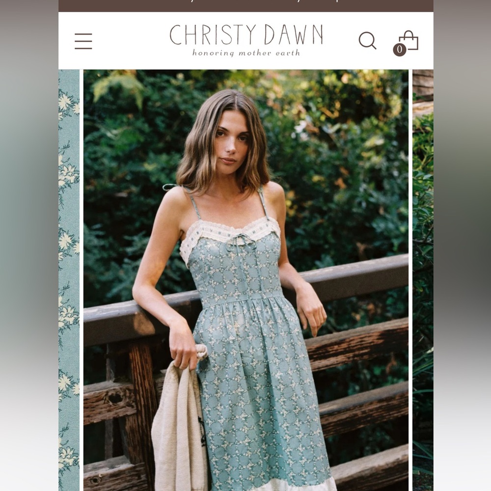 NWT Christy Dawn Emma Dress in Teal Trellis size Medium